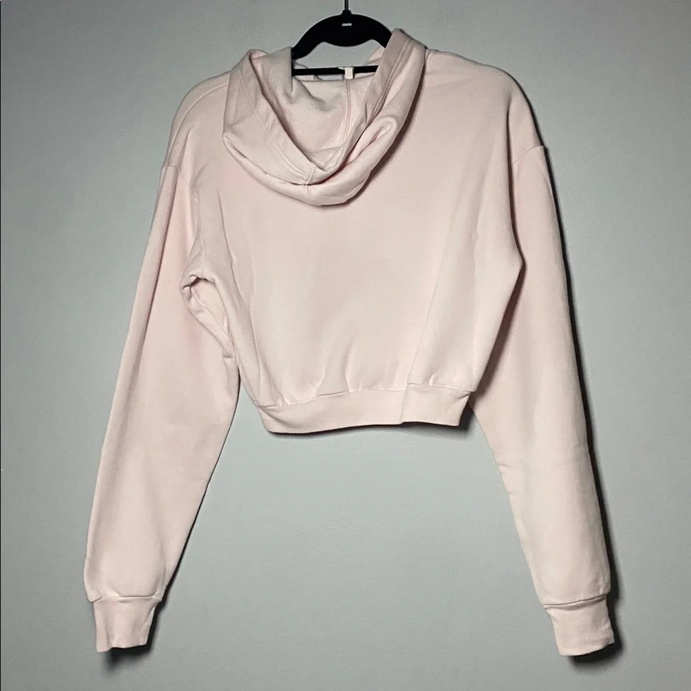 Skims Shrunken Hoodie NWT Small Barely Pink Cropped Cotton Fleece Pullover - Picture 9 of 13